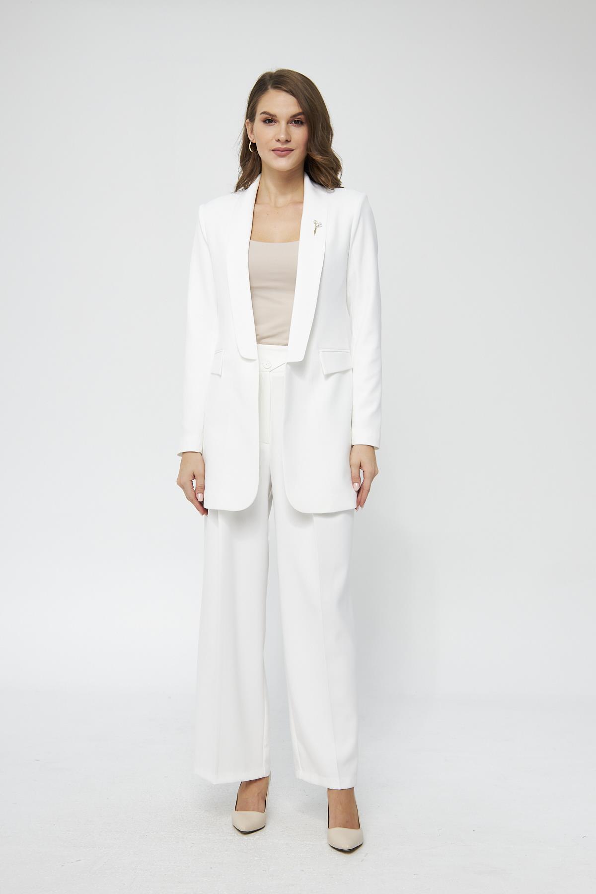 Shoulder Flounce Suit