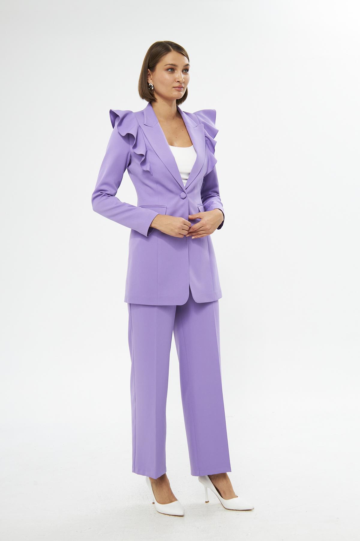 Shoulder Flounce Suit